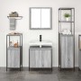 Juego de muebles de baño con estante 3 pcs Gris sonoma y Negro