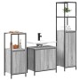 Juego de muebles de baño con estante 3 pcs Gris sonoma y Negro