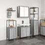 Juego de muebles de baño con estante 3 pcs Gris sonoma y Negro