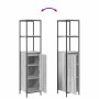 Juego de muebles de baño con estante 3 pcs Gris sonoma y Negro