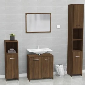Set Badmöbel Sperrholz braune Eiche von vidaXL, Badezimmermöbel - Ref: Foro24-815530, Preis: 64,71 €, Rabatt: %