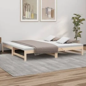 Removable sofa bed solid pine wood 2x(90x200) cm by vidaXL, Beds and slatted bases - Ref: Foro24-823404, Price: 114,95 €, Dis...