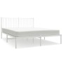 White metal bed frame with headboard 160x200 cm by vidaXL, Beds and slatted bases - Ref: Foro24-350934, Price: 102,68 €, Disc...