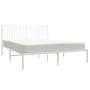 Bettgestell aus weißem Metall mit Kopfteil 160x200 cm von vidaXL, Betten und Lattenroste - Ref: Foro24-350934, Preis: 100,03 ...