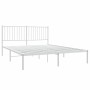 Bettgestell aus weißem Metall mit Kopfteil 160x200 cm von vidaXL, Betten und Lattenroste - Ref: Foro24-350934, Preis: 102,68 ...