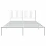 Bettgestell aus weißem Metall mit Kopfteil 160x200 cm von vidaXL, Betten und Lattenroste - Ref: Foro24-350934, Preis: 100,03 ...