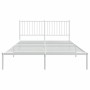 Bettgestell aus weißem Metall mit Kopfteil 160x200 cm von vidaXL, Betten und Lattenroste - Ref: Foro24-350934, Preis: 102,68 ...