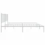 Bettgestell aus weißem Metall mit Kopfteil 160x200 cm von vidaXL, Betten und Lattenroste - Ref: Foro24-350934, Preis: 100,03 ...