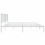 Bettgestell aus weißem Metall mit Kopfteil 160x200 cm von vidaXL, Betten und Lattenroste - Ref: Foro24-350934, Preis: 102,68 ...