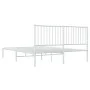 Bettgestell aus weißem Metall mit Kopfteil 160x200 cm von vidaXL, Betten und Lattenroste - Ref: Foro24-350934, Preis: 100,03 ...