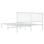 Bettgestell aus weißem Metall mit Kopfteil 160x200 cm von vidaXL, Betten und Lattenroste - Ref: Foro24-350934, Preis: 102,68 ...