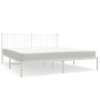 Bettgestell aus Metall mit weißem Kopfteil 180x200 cm von vidaXL, Betten und Lattenroste - Ref: Foro24-350935, Preis: 104,64 ...