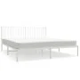 Metal bed frame with white headboard 180x200 cm by vidaXL, Beds and slatted bases - Ref: Foro24-350935, Price: 102,97 €, Disc...