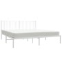 Bettgestell aus Metall mit weißem Kopfteil 180x200 cm von vidaXL, Betten und Lattenroste - Ref: Foro24-350935, Preis: 104,64 ...