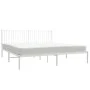 Metal bed frame with white headboard 180x200 cm by vidaXL, Beds and slatted bases - Ref: Foro24-350935, Price: 102,97 €, Disc...