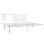 Metal bed frame with white headboard 180x200 cm by vidaXL, Beds and slatted bases - Ref: Foro24-350935, Price: 102,97 €, Disc...