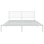 Bettgestell aus Metall mit weißem Kopfteil 180x200 cm von vidaXL, Betten und Lattenroste - Ref: Foro24-350935, Preis: 104,64 ...