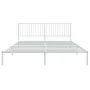 Metal bed frame with white headboard 180x200 cm by vidaXL, Beds and slatted bases - Ref: Foro24-350935, Price: 102,97 €, Disc...