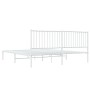 Bettgestell aus Metall mit weißem Kopfteil 180x200 cm von vidaXL, Betten und Lattenroste - Ref: Foro24-350935, Preis: 104,64 ...