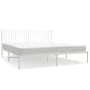 Metal bed frame with white headboard 183x213 cm by vidaXL, Beds and slatted bases - Ref: Foro24-350936, Price: 89,48 €, Disco...
