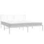 Metal bed frame with white headboard 183x213 cm by vidaXL, Beds and slatted bases - Ref: Foro24-350936, Price: 89,48 €, Disco...
