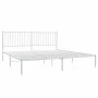 Metal bed frame with white headboard 183x213 cm by vidaXL, Beds and slatted bases - Ref: Foro24-350936, Price: 89,48 €, Disco...