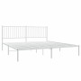 Metallbettgestell mit weißem Kopfteil 183x213 cm von vidaXL, Betten und Lattenroste - Ref: Foro24-350936, Preis: 90,65 €, Rab...