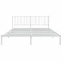 Metal bed frame with white headboard 183x213 cm by vidaXL, Beds and slatted bases - Ref: Foro24-350936, Price: 89,48 €, Disco...