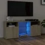 TV cabinet with LED lights Sonoma oak 120x30x50 cm by vidaXL, TV Furniture - Ref: Foro24-804304, Price: 87,63 €, Discount: %