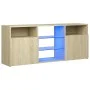 TV cabinet with LED lights Sonoma oak 120x30x50 cm by vidaXL, TV Furniture - Ref: Foro24-804304, Price: 87,63 €, Discount: %