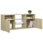 TV cabinet with LED lights Sonoma oak 120x30x50 cm by vidaXL, TV Furniture - Ref: Foro24-804304, Price: 87,63 €, Discount: %