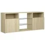 TV cabinet with LED lights Sonoma oak 120x30x50 cm by vidaXL, TV Furniture - Ref: Foro24-804304, Price: 87,63 €, Discount: %