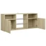 TV cabinet with LED lights Sonoma oak 120x30x50 cm by vidaXL, TV Furniture - Ref: Foro24-804304, Price: 87,63 €, Discount: %