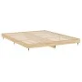 Sonoma oak engineered wood bed frame 160x200 cm by vidaXL, Beds and slatted bases - Ref: Foro24-832128, Price: 128,25 €, Disc...
