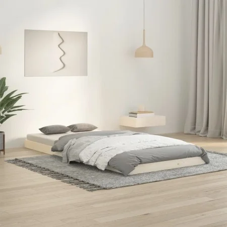 Solid white pine wood bed frame 90x200 cm by vidaXL, Beds and slatted bases - Ref: Foro24-823460, Price: 57,93 €, Discount: %