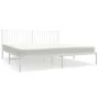 White metal bed frame with headboard 200x200 cm by vidaXL, Beds and slatted bases - Ref: Foro24-350938, Price: 106,00 €, Disc...