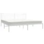 White metal bed frame with headboard 200x200 cm by vidaXL, Beds and slatted bases - Ref: Foro24-350938, Price: 106,00 €, Disc...