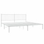 Bettgestell aus weißem Metall mit Kopfteil 200x200 cm von vidaXL, Betten und Lattenroste - Ref: Foro24-350938, Preis: 107,57 ...