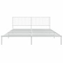Bettgestell aus weißem Metall mit Kopfteil 200x200 cm von vidaXL, Betten und Lattenroste - Ref: Foro24-350938, Preis: 107,57 ...