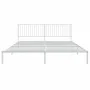 White metal bed frame with headboard 200x200 cm by vidaXL, Beds and slatted bases - Ref: Foro24-350938, Price: 106,00 €, Disc...