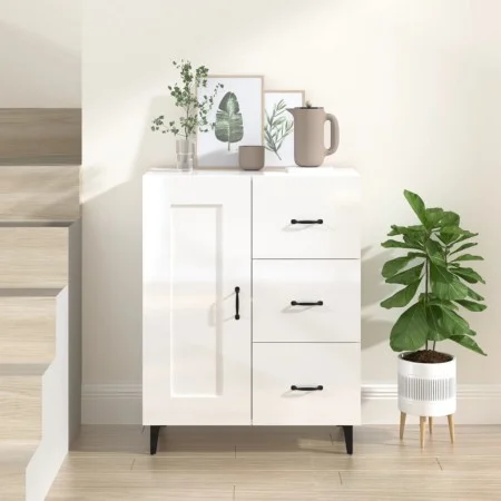 Hochglanzweißes Sperrholz-Sideboard 69,5 x 34 x 90 cm von vidaXL, Sideboards - Ref: Foro24-812237, Preis: 64,77 €, Rabatt: %