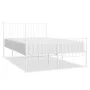 Metal bed frame with headboard and white footboard 120x190 cm by vidaXL, Beds and slatted bases - Ref: Foro24-350946, Price: ...