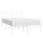 Metal bed frame with headboard and white footboard 120x190 cm by vidaXL, Beds and slatted bases - Ref: Foro24-350946, Price: ...