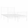 Metal bed frame with headboard and white footboard 120x190 cm by vidaXL, Beds and slatted bases - Ref: Foro24-350946, Price: ...