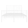 Metal bed frame with headboard and white footboard 120x190 cm by vidaXL, Beds and slatted bases - Ref: Foro24-350946, Price: ...