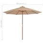 Gartenschirm mit Holzstange 300 cm taupe von vidaXL, Sonnenschirme - Ref: Foro24-44496, Preis: 99,87 €, Rabatt: %