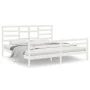 Weißer Massivholzbettrahmen 200x200 cm von vidaXL, Betten und Lattenroste - Ref: Foro24-3105881, Preis: 155,78 €, Rabatt: %