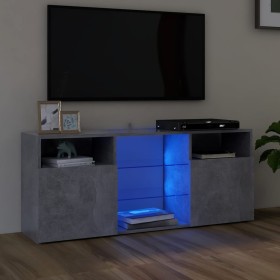 Mueble de TV con luces LED gris hormigón 120x30x50 cm