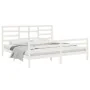 Weißer Massivholzbettrahmen 200x200 cm von vidaXL, Betten und Lattenroste - Ref: Foro24-3105881, Preis: 155,78 €, Rabatt: %