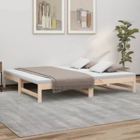 Removable sofa bed solid pine wood 2x(90x190) cm by vidaXL, Beds and slatted bases - Ref: Foro24-823414, Price: 111,44 €, Dis...